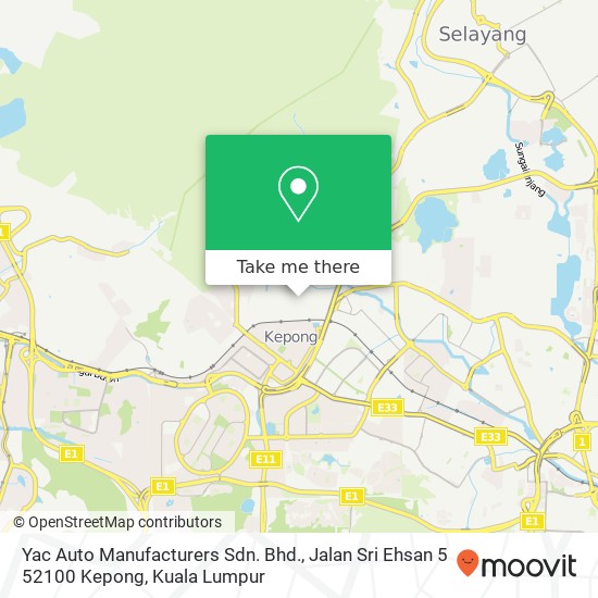 Yac Auto Manufacturers Sdn. Bhd., Jalan Sri Ehsan 5 52100 Kepong map