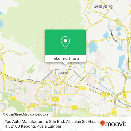 Yac Auto Manufacturers Sdn Bhd, 75 Jalan Sri Ehsan 4 52100 Kepong map