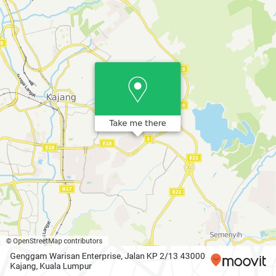 Peta Genggam Warisan Enterprise, Jalan KP 2 / 13 43000 Kajang