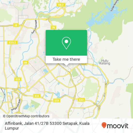 Peta Affinbank, Jalan 41 / 27B 53300 Setapak