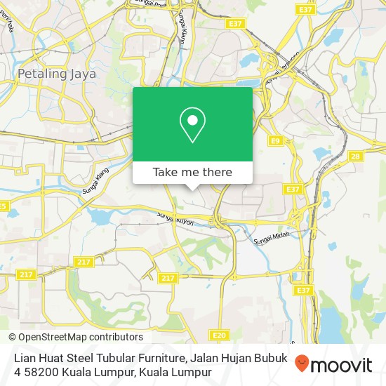 Lian Huat Steel Tubular Furniture, Jalan Hujan Bubuk 4 58200 Kuala Lumpur map