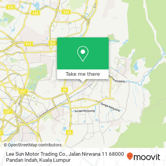 Lee Sun Motor Trading Co., Jalan Nirwana 11 68000 Pandan Indah map