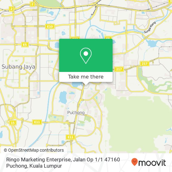 Ringo Marketing Enterprise, Jalan Op 1 / 1 47160 Puchong map