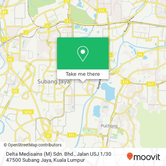 Peta Delta Medisains (M) Sdn. Bhd., Jalan USJ 1 / 30 47500 Subang Jaya