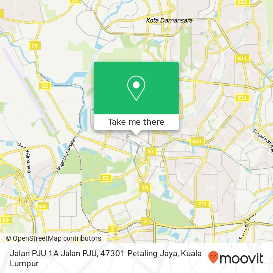 Peta Jalan PJU 1A Jalan PJU, 47301 Petaling Jaya