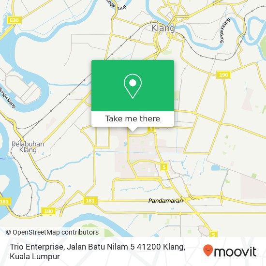 Peta Trio Enterprise, Jalan Batu Nilam 5 41200 Klang