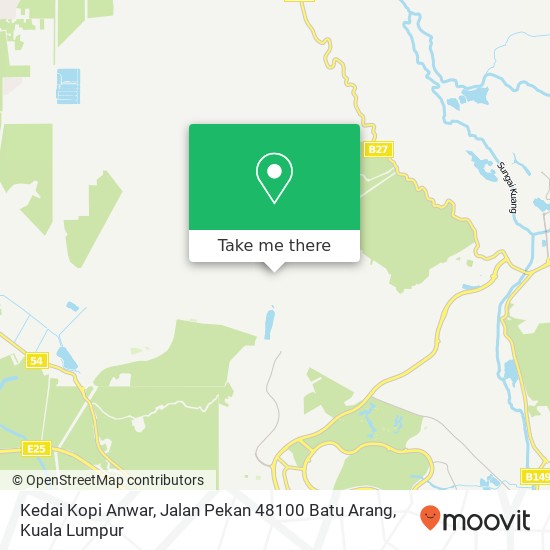 Peta Kedai Kopi Anwar, Jalan Pekan 48100 Batu Arang