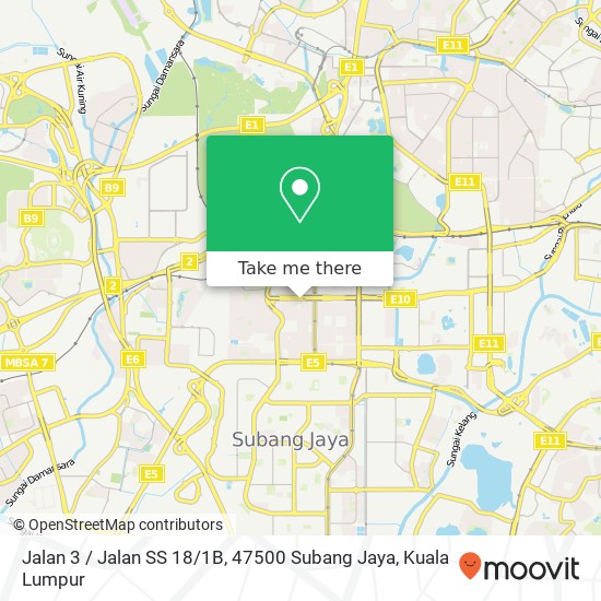 Jalan 3 / Jalan SS 18 / 1B, 47500 Subang Jaya map