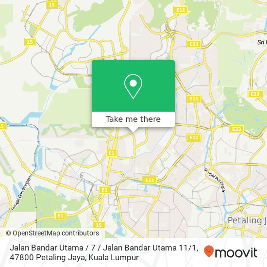 Peta Jalan Bandar Utama / 7 / Jalan Bandar Utama 11 / 1, 47800 Petaling Jaya