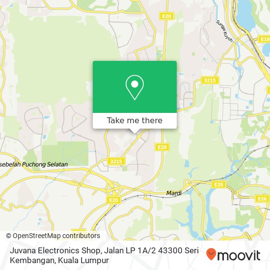 Juvana Electronics Shop, Jalan LP 1A / 2 43300 Seri Kembangan map