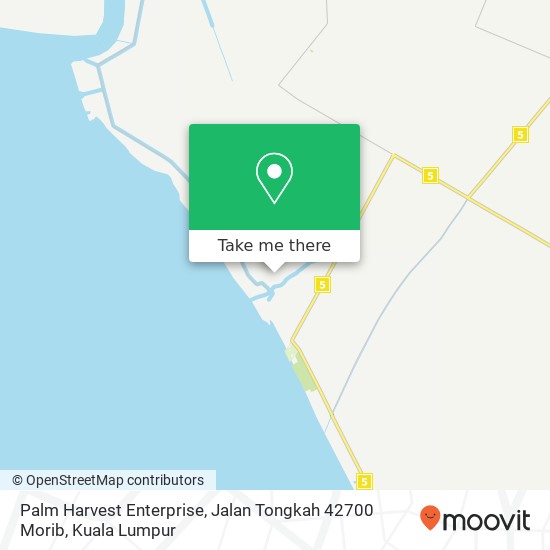 Peta Palm Harvest Enterprise, Jalan Tongkah 42700 Morib