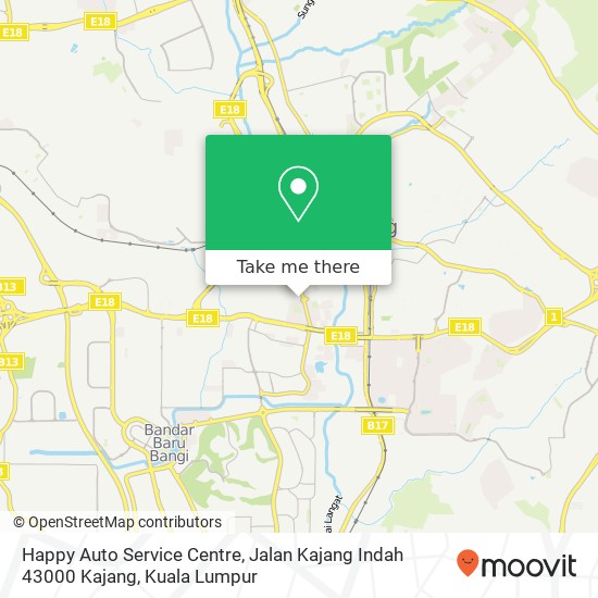 Peta Happy Auto Service Centre, Jalan Kajang Indah 43000 Kajang