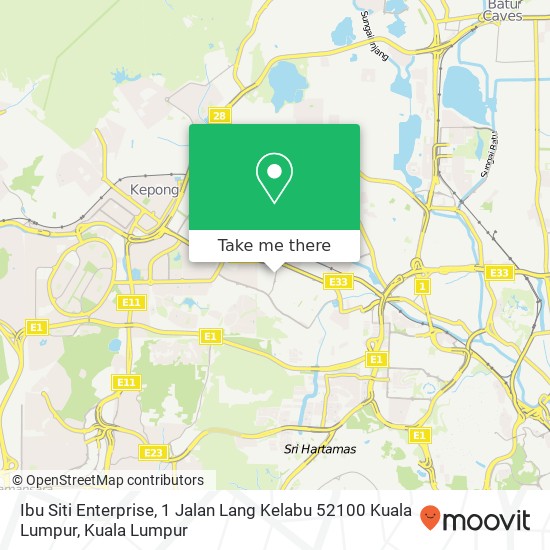 Ibu Siti Enterprise, 1 Jalan Lang Kelabu 52100 Kuala Lumpur map
