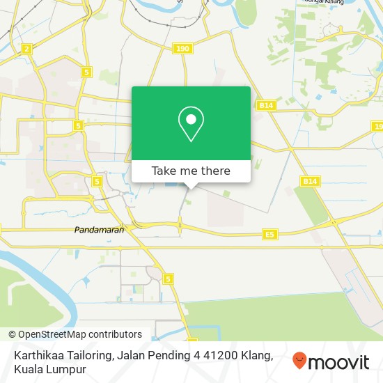 Peta Karthikaa Tailoring, Jalan Pending 4 41200 Klang