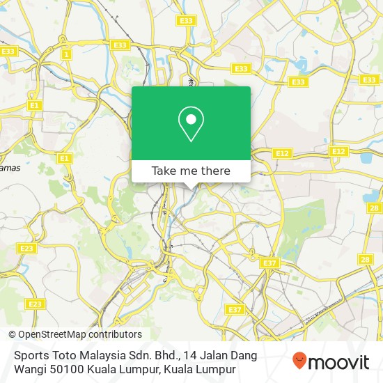 Sports Toto Malaysia Sdn. Bhd., 14 Jalan Dang Wangi 50100 Kuala Lumpur map