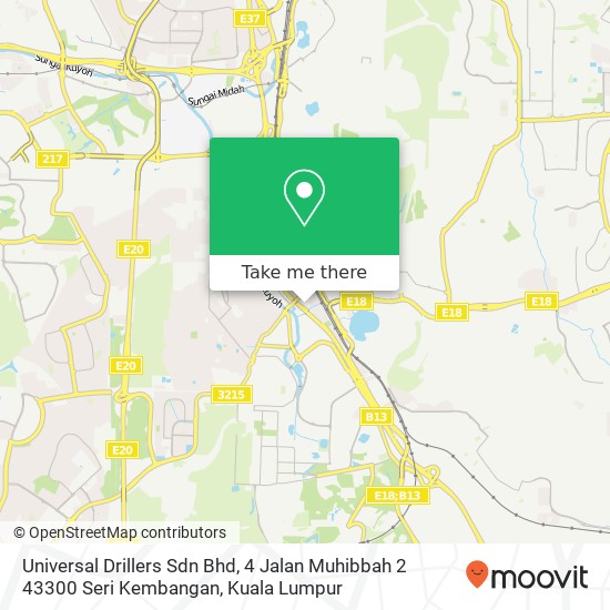Peta Universal Drillers Sdn Bhd, 4 Jalan Muhibbah 2 43300 Seri Kembangan