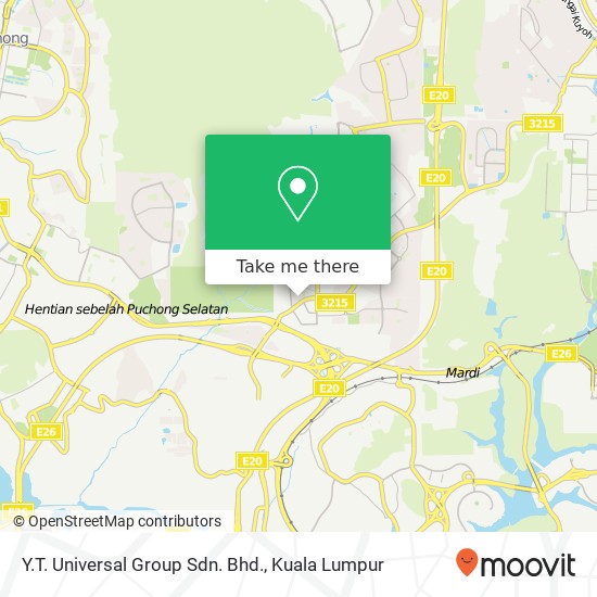 Peta Y.T. Universal Group Sdn. Bhd., Jalan Kota Perdana 4 / 3 43300 Seri Kembangan