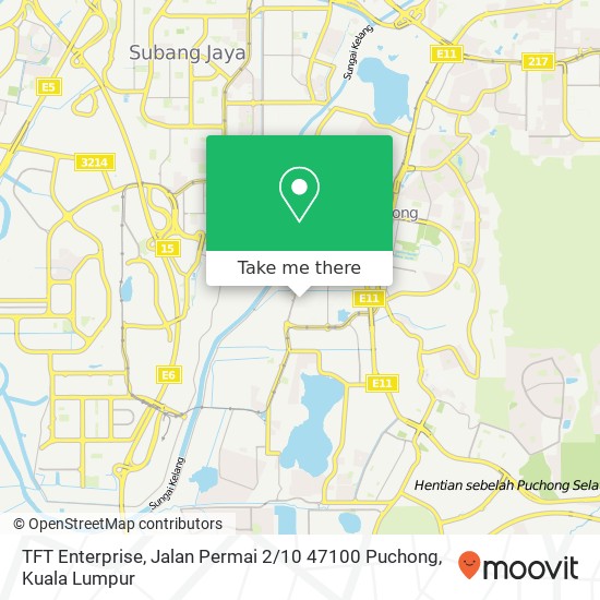 Peta TFT Enterprise, Jalan Permai 2 / 10 47100 Puchong