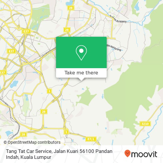 Peta Tang Tat Car Service, Jalan Kuari 56100 Pandan Indah