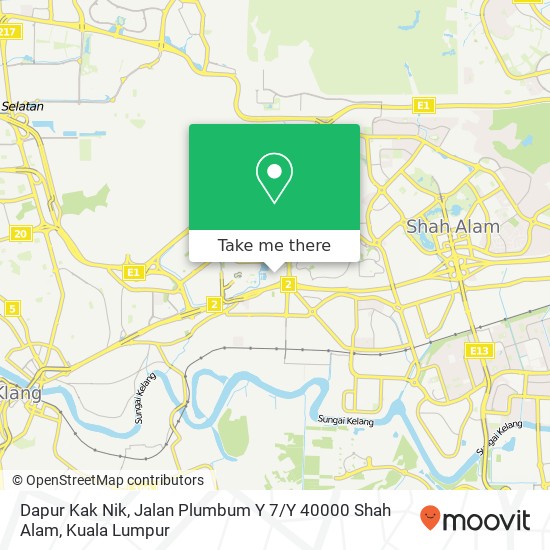 Dapur Kak Nik, Jalan Plumbum Y 7 / Y 40000 Shah Alam map