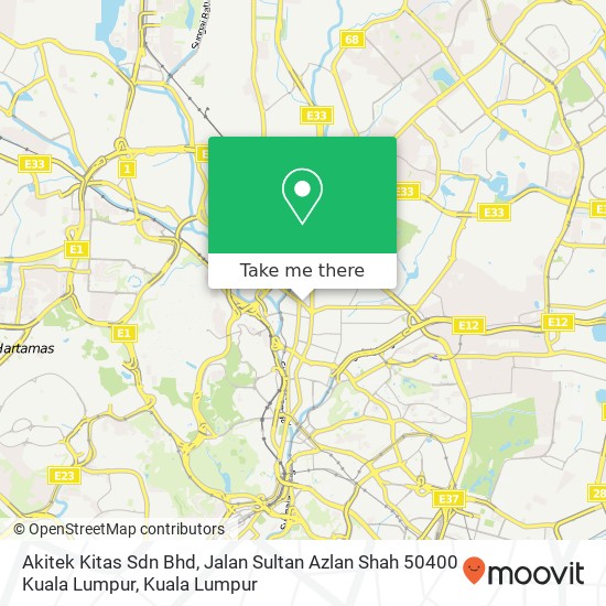 Akitek Kitas Sdn Bhd, Jalan Sultan Azlan Shah 50400 Kuala Lumpur map