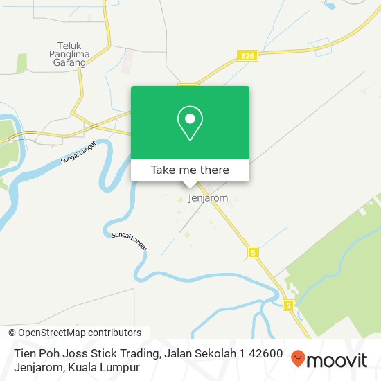 Peta Tien Poh Joss Stick Trading, Jalan Sekolah 1 42600 Jenjarom