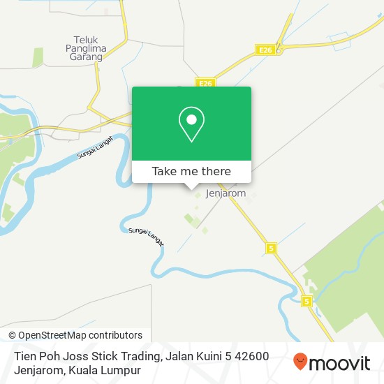 Peta Tien Poh Joss Stick Trading, Jalan Kuini 5 42600 Jenjarom