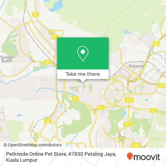 Peta Petknode Online Pet Store, 47830 Petaling Jaya