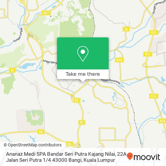 Ananaz Medi SPA Bandar Seri Putra Kajang Nilai, 22A Jalan Seri Putra 1 / 4 43000 Bangi map