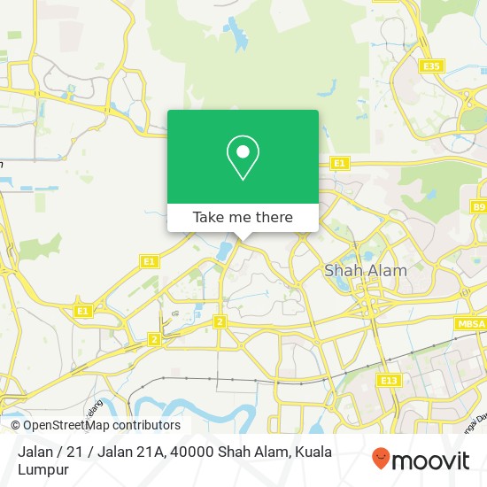 Peta Jalan / 21 / Jalan 21A, 40000 Shah Alam