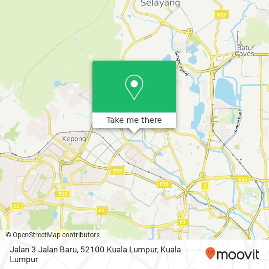 Jalan 3 Jalan Baru, 52100 Kuala Lumpur map