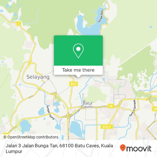 Peta Jalan 3 Jalan Bunga Tan, 68100 Batu Caves