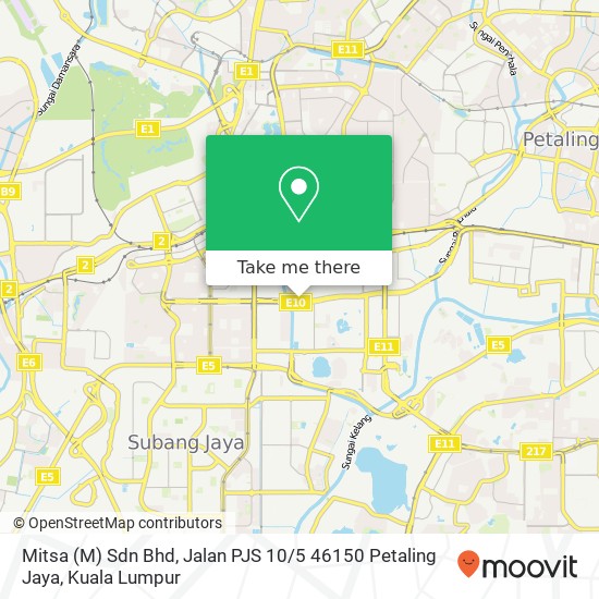 Peta Mitsa (M) Sdn Bhd, Jalan PJS 10 / 5 46150 Petaling Jaya