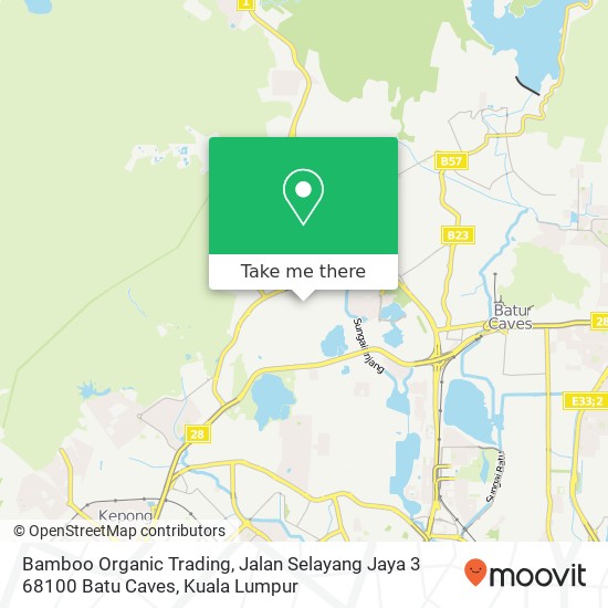 Peta Bamboo Organic Trading, Jalan Selayang Jaya 3 68100 Batu Caves