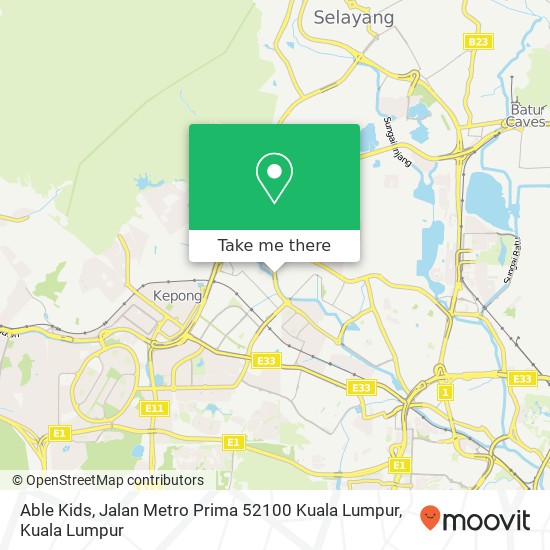 Able Kids, Jalan Metro Prima 52100 Kuala Lumpur map