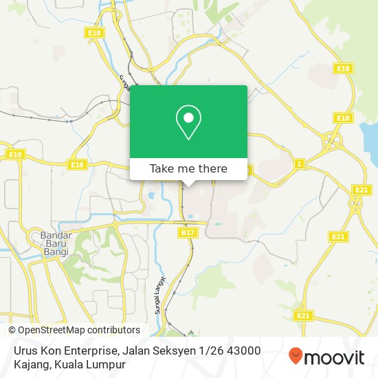 Urus Kon Enterprise, Jalan Seksyen 1 / 26 43000 Kajang map