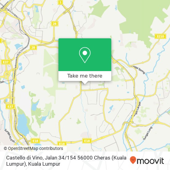 Peta Castello di Vino, Jalan 34 / 154 56000 Cheras (Kuala Lumpur)