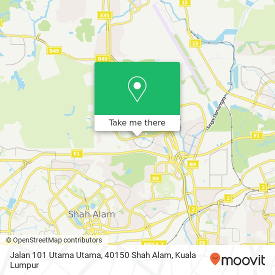 Peta Jalan 101 Utama Utama, 40150 Shah Alam