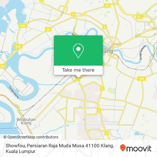 Showfou, Persiaran Raja Muda Musa 41100 Klang map