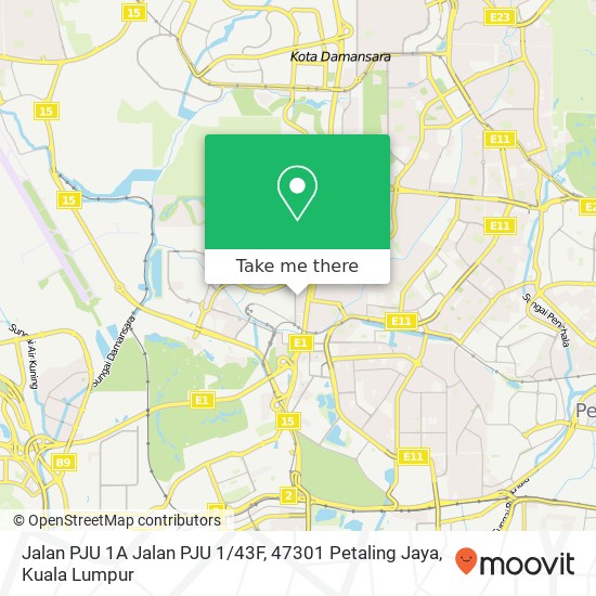 Peta Jalan PJU 1A Jalan PJU 1 / 43F, 47301 Petaling Jaya