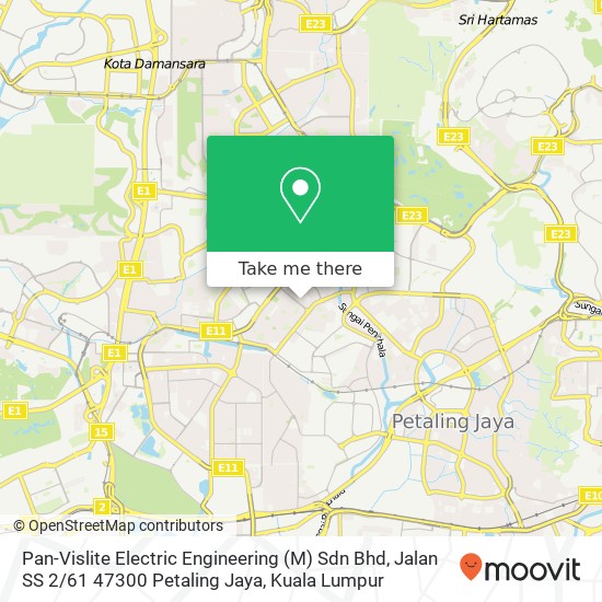 Pan-Vislite Electric Engineering (M) Sdn Bhd, Jalan SS 2 / 61 47300 Petaling Jaya map