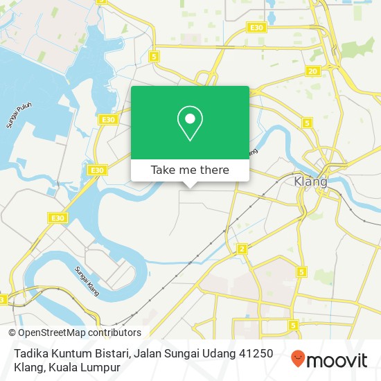 Peta Tadika Kuntum Bistari, Jalan Sungai Udang 41250 Klang
