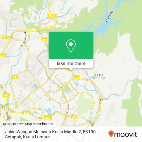 Peta Jalan Wangsa Melawati Kuala Middle 2, 53100 Setapak