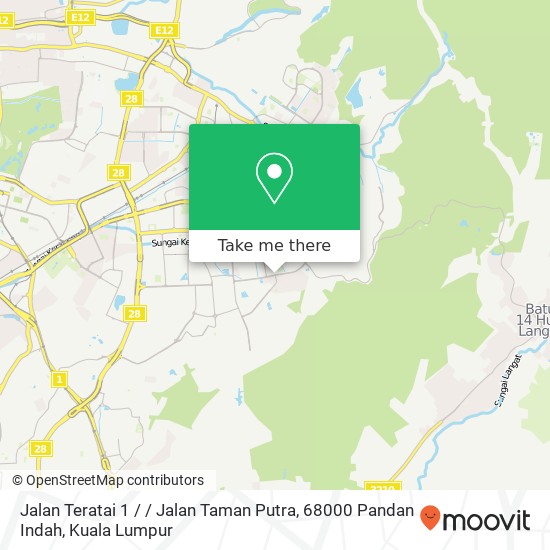 Peta Jalan Teratai 1 / / Jalan Taman Putra, 68000 Pandan Indah
