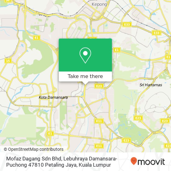 Mofaz Dagang Sdn Bhd, Lebuhraya Damansara-Puchong 47810 Petaling Jaya map