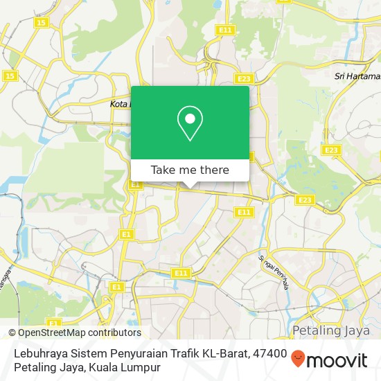 Lebuhraya Sistem Penyuraian Trafik KL-Barat, 47400 Petaling Jaya map