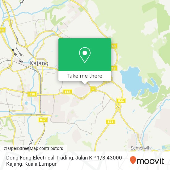 Dong Fong Electrical Trading, Jalan KP 1 / 3 43000 Kajang map