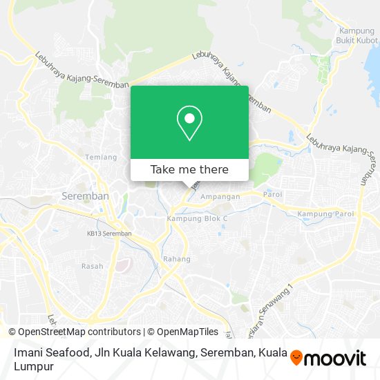 Peta Imani Seafood, Jln Kuala Kelawang, Seremban