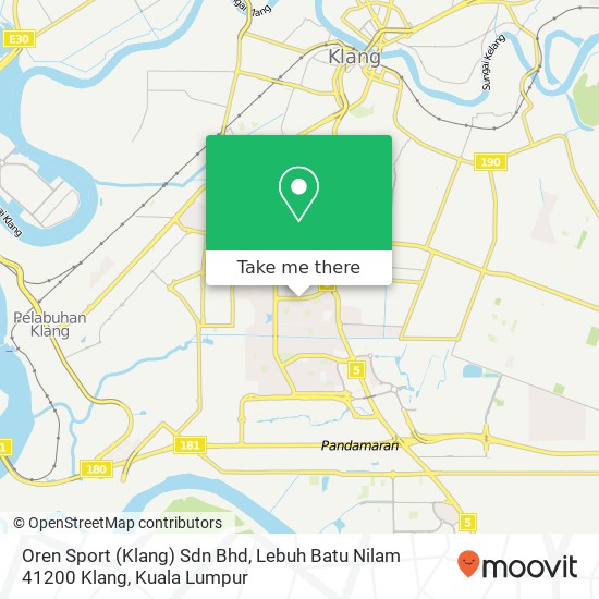 Peta Oren Sport (Klang) Sdn Bhd, Lebuh Batu Nilam 41200 Klang