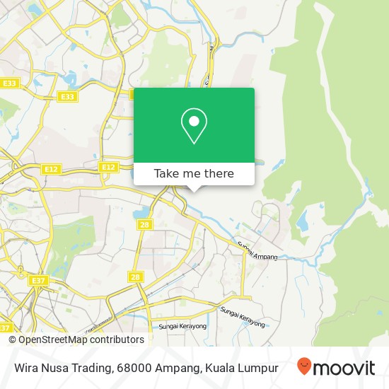 Peta Wira Nusa Trading, 68000 Ampang